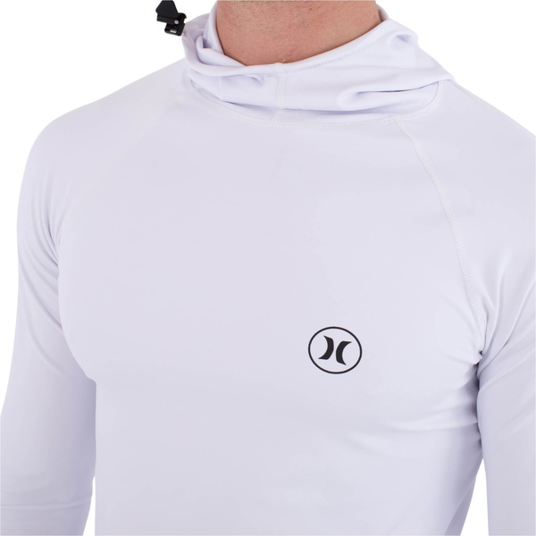 2026 Hurley Männer Slim Fit Icon Kapuzen-Langarm-Lycra-Weste MLEU00001 - White